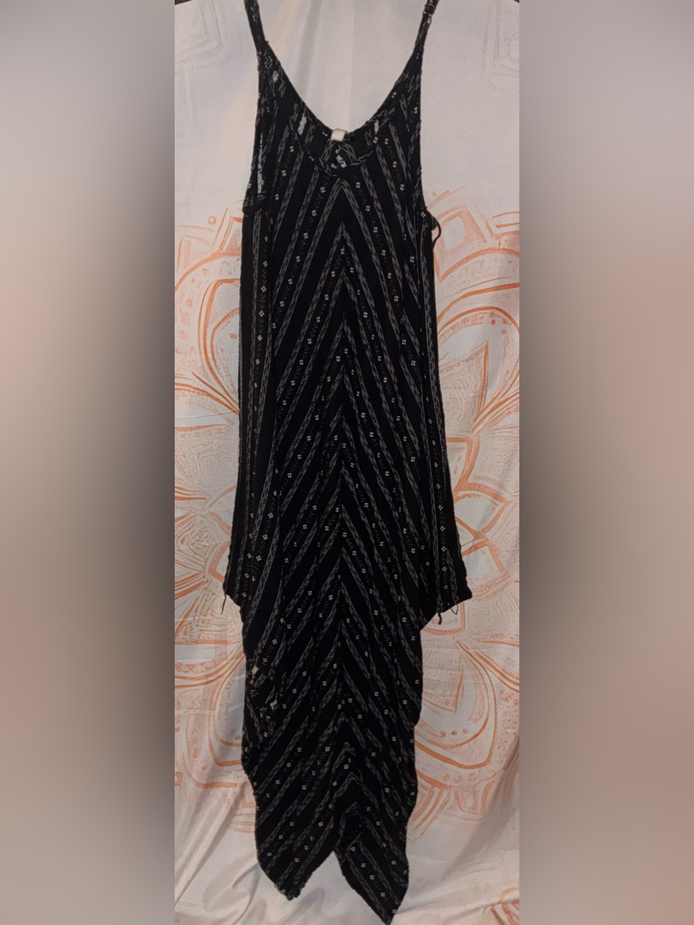 Easel Black Patterned Hankerchief Skirt